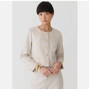 J Crew Louisa lady jacket in stretch linen blend (Size 2)